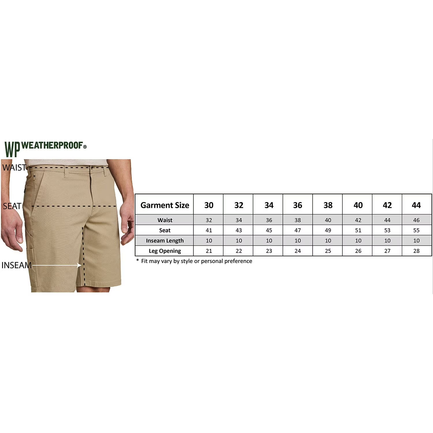 WP Weatherproof Men’s Ripstop Utility Short Size 40 Green