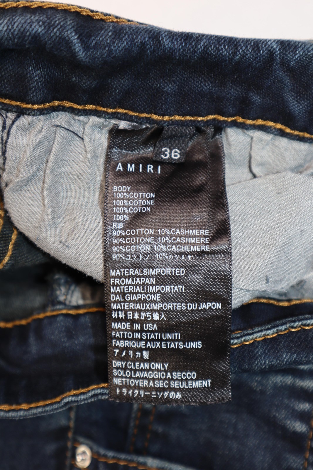 Amiri Jeans Men’s 37×30 Blue Skinny Distressed Studded Ripped Button Fly USA