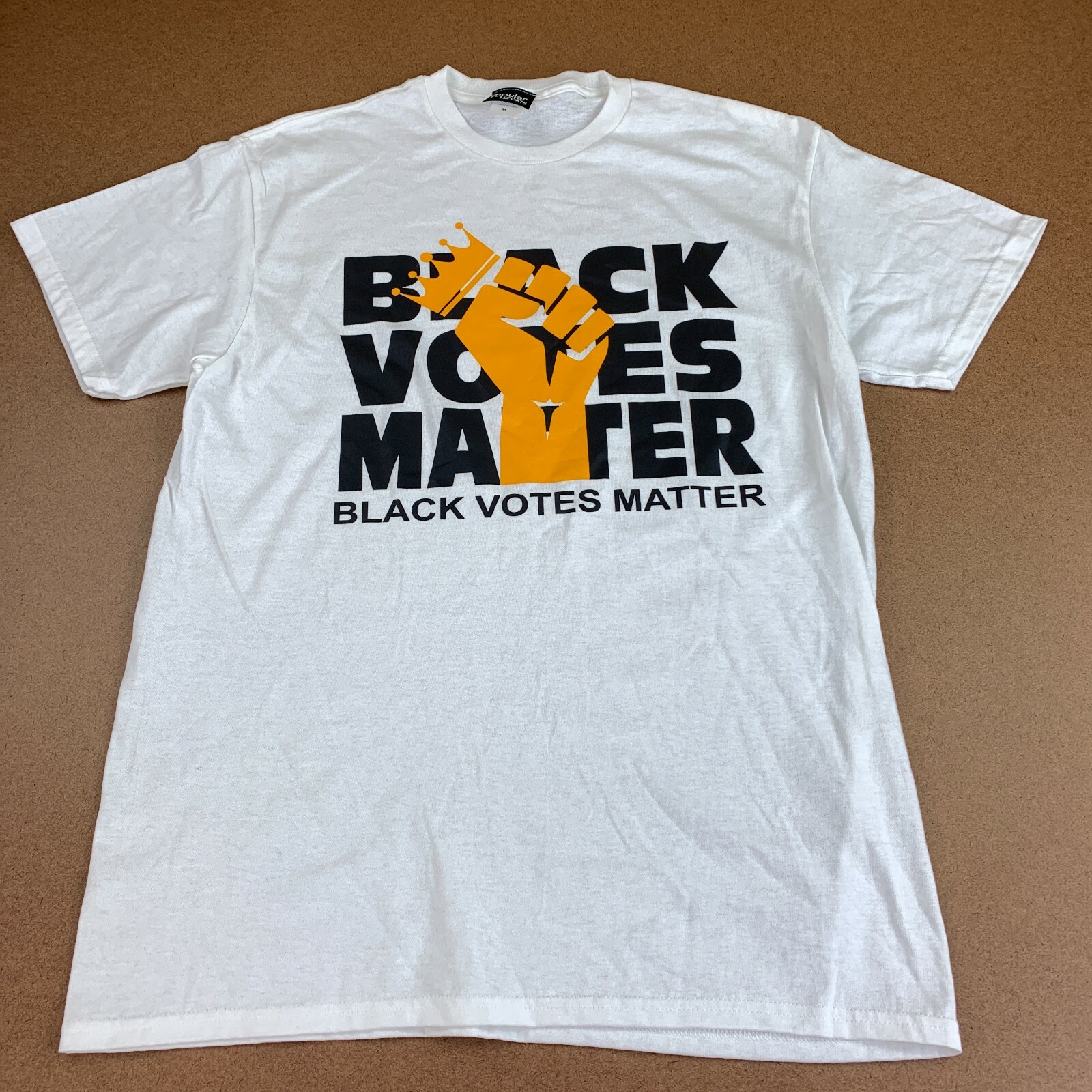 Adult Size Medium White Black Votes Matter Graphic Print Short Sleeve T-Shirt
