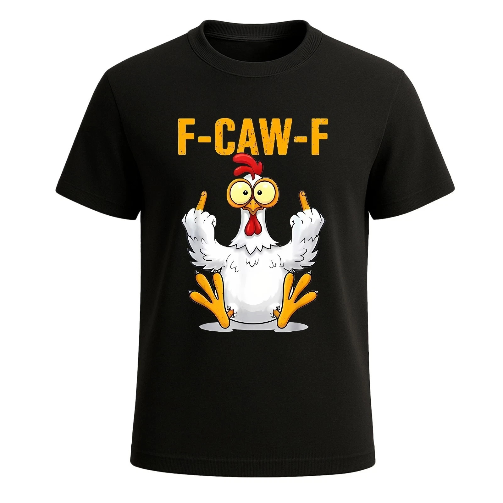 F-CAW-F Chicken Sarcastic Bird Pun Joke Gift Funny Mens T Shirt Black S-2XL
