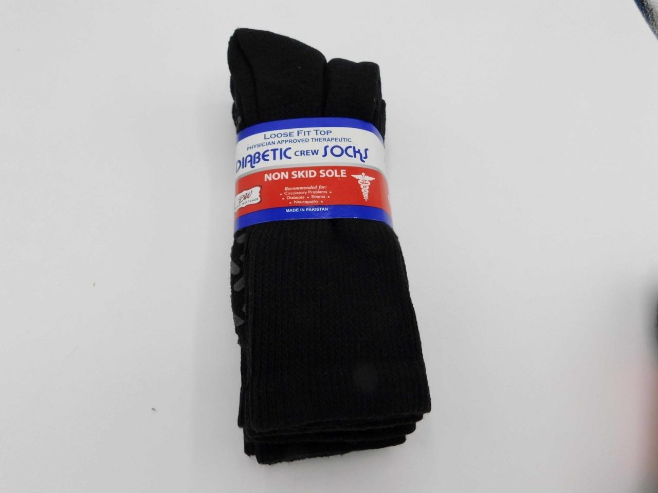 Debra Weitzner Diabetic Crew Socks Non Skid Sole Size Fits Shoe 7-13 BRAND NEW
