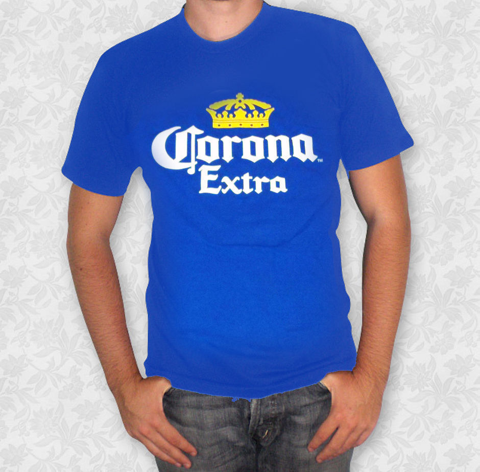 Corona Extra T-Shirt Graphic Royal Blue New w/ Tag Corona Beer Cerveza