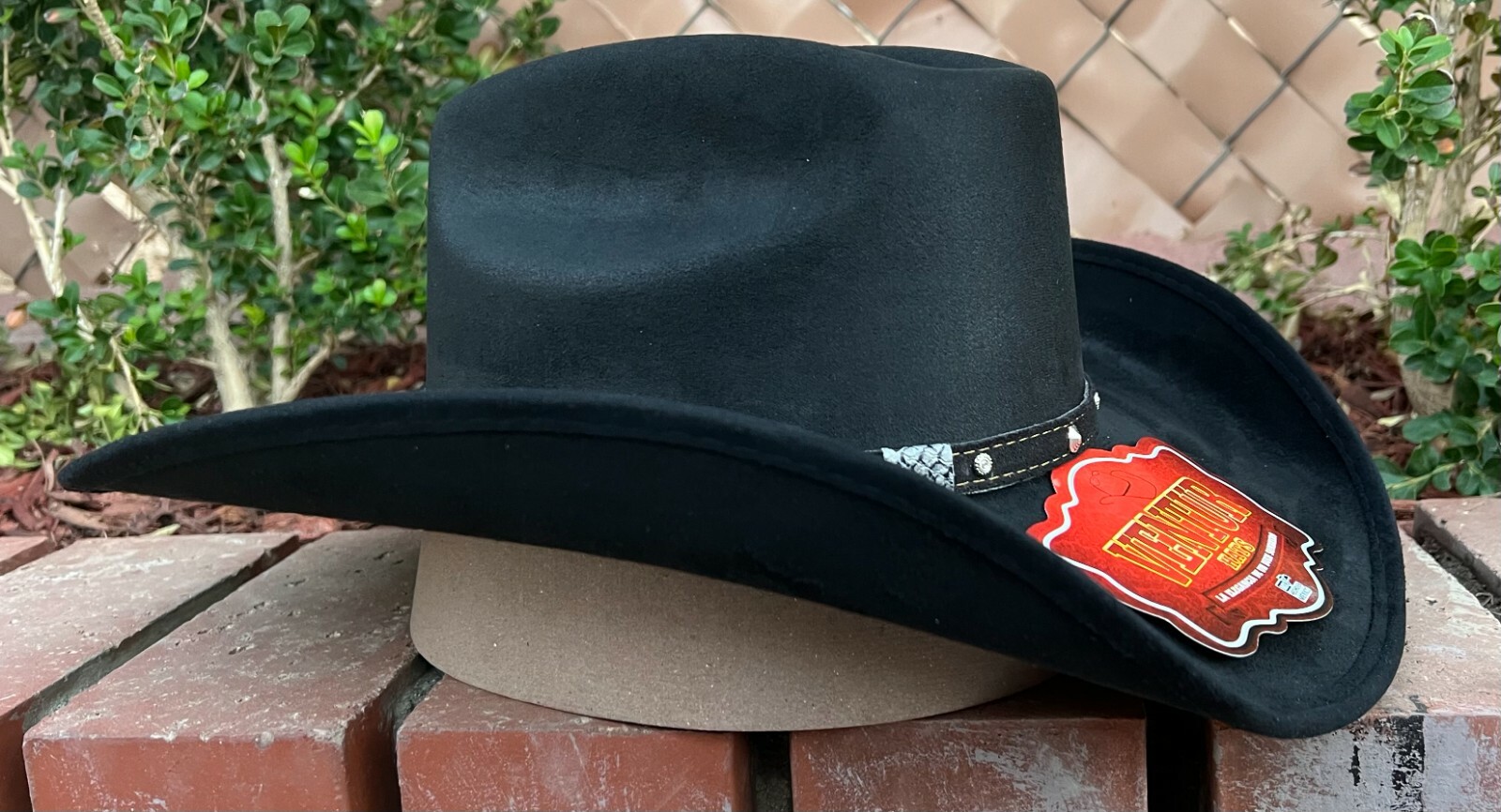 MENS WESTERN COWBOY RODEO HAT BLACK SUEDE STYLE COWBOY RIDING HAT TEXANA VAQUERA