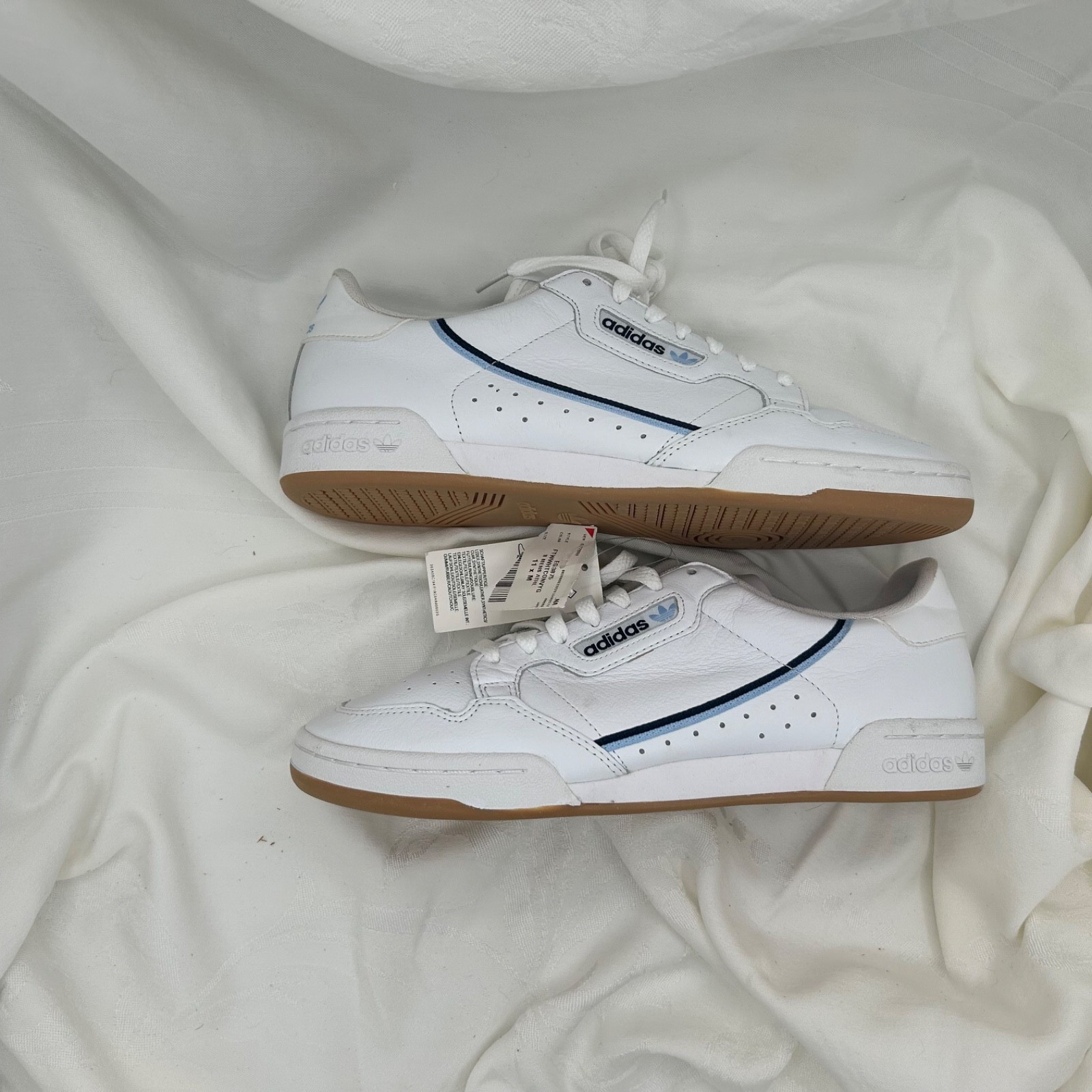 Adidas Continental 80 White Light And Dark Blue Stripe Size 11 – EG3875