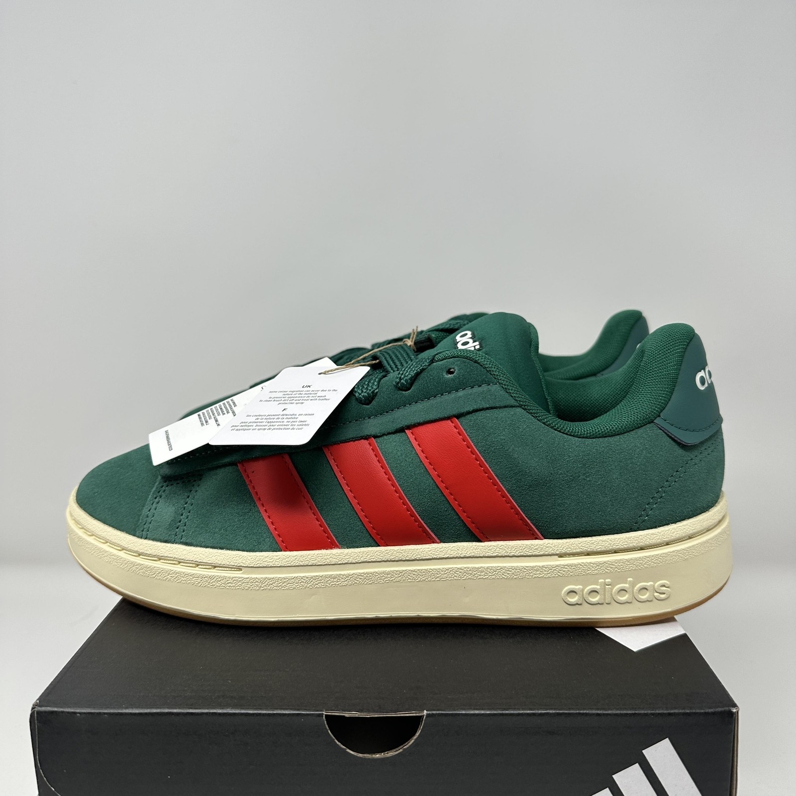 Adidas Grand Court Alpha 00s Shoes Mens Size 9 Green Red Low Top Suede JI1713