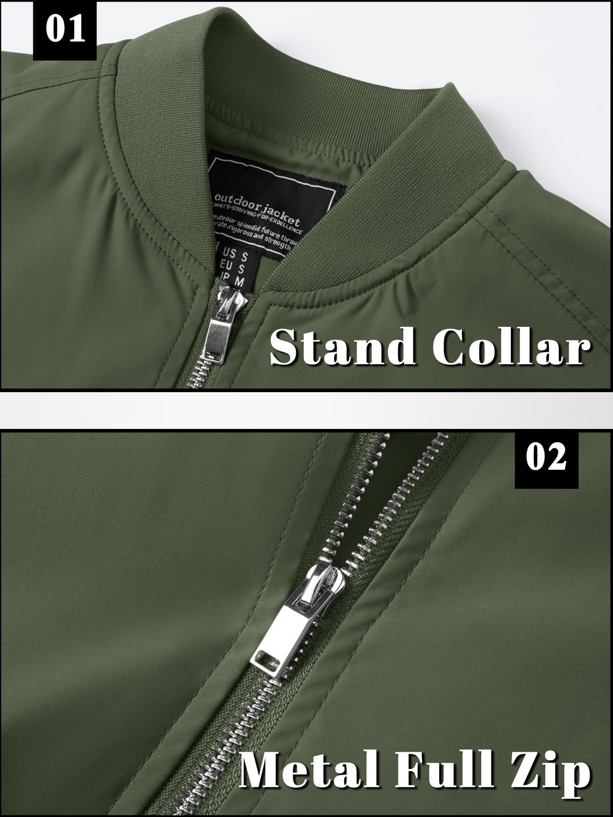 Men’s Lightweight Bomber Jacket Spring Fall Thin Casual Coat Full-Zip Work Coats