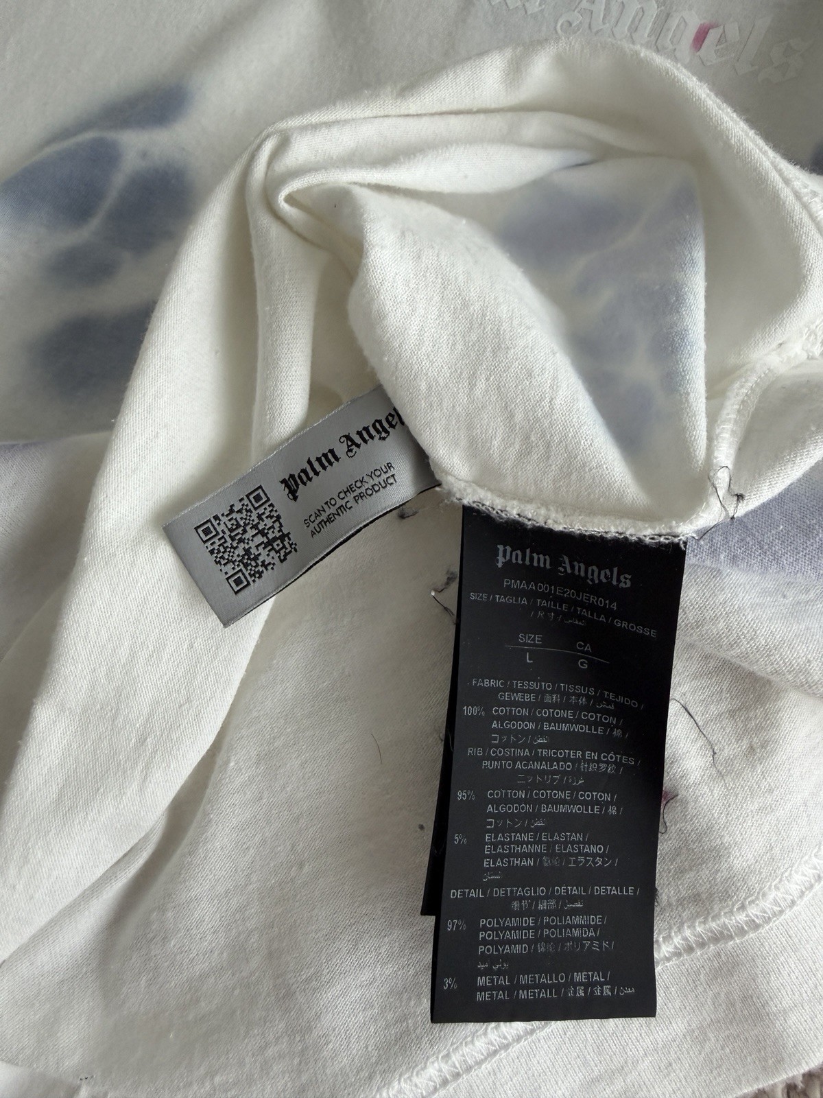 Palm Angels White Tie-Dye New Basic T-Shirt