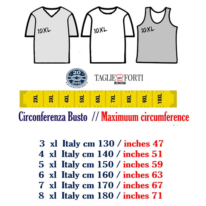 men’s underwear PLUS SIZES stretch cotton t-shirt from 2XL to 10XL