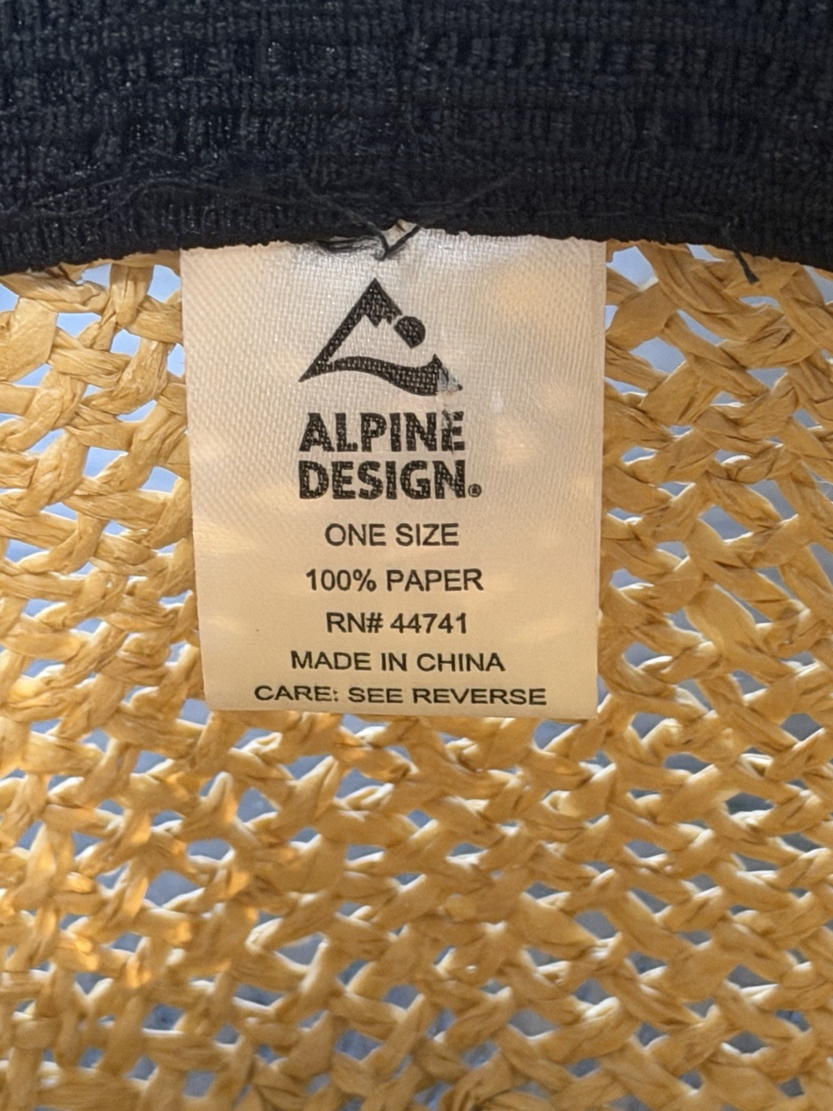 Alpine Design Straw Fedora Sun Hat One Size Natural Tan Woven Paper Wide Brim