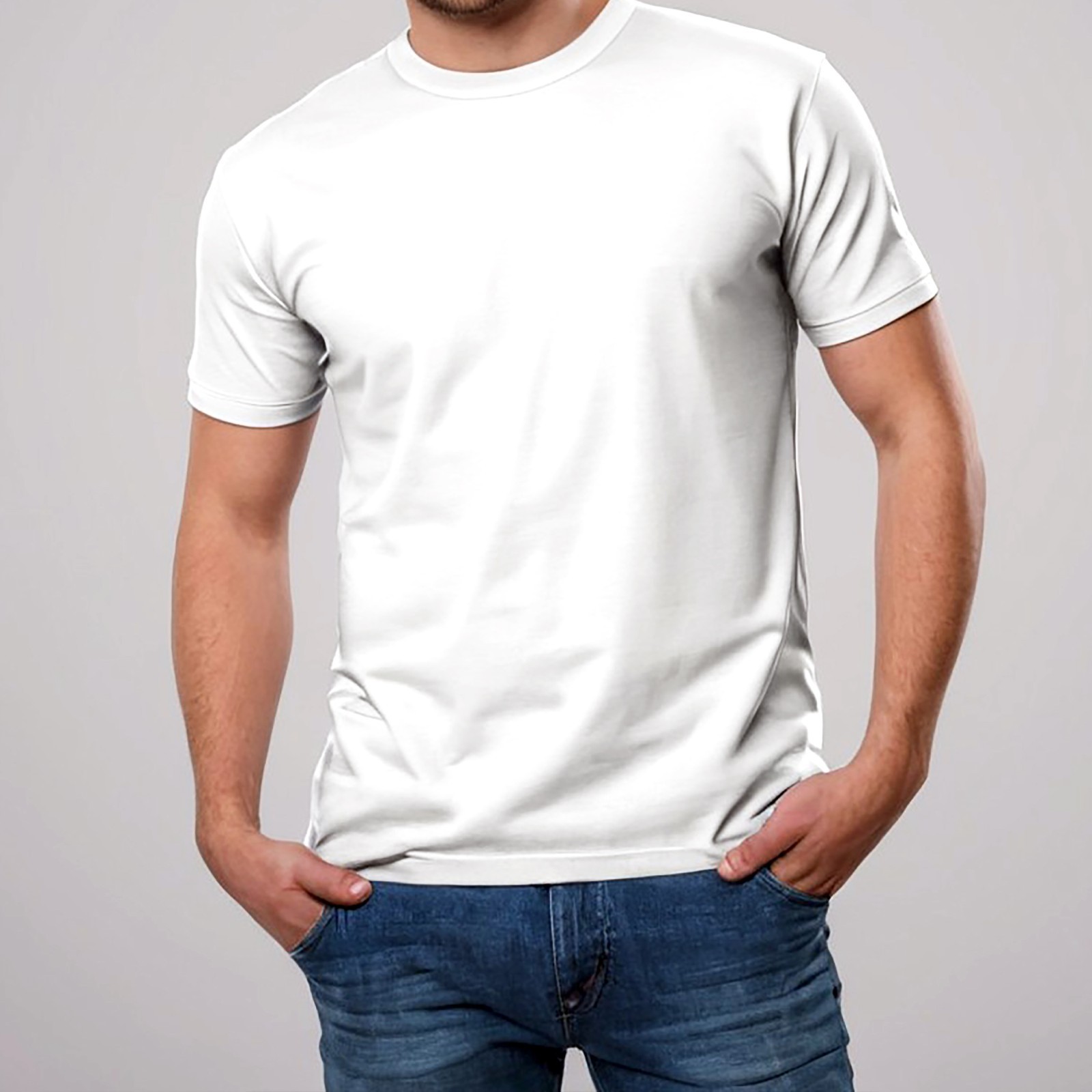 5 PACK PLAIN WHITE MENS HEAVY COTTON 2X, 3X, 4X SHORT SLEEVE T SHIRT BIG & TALL