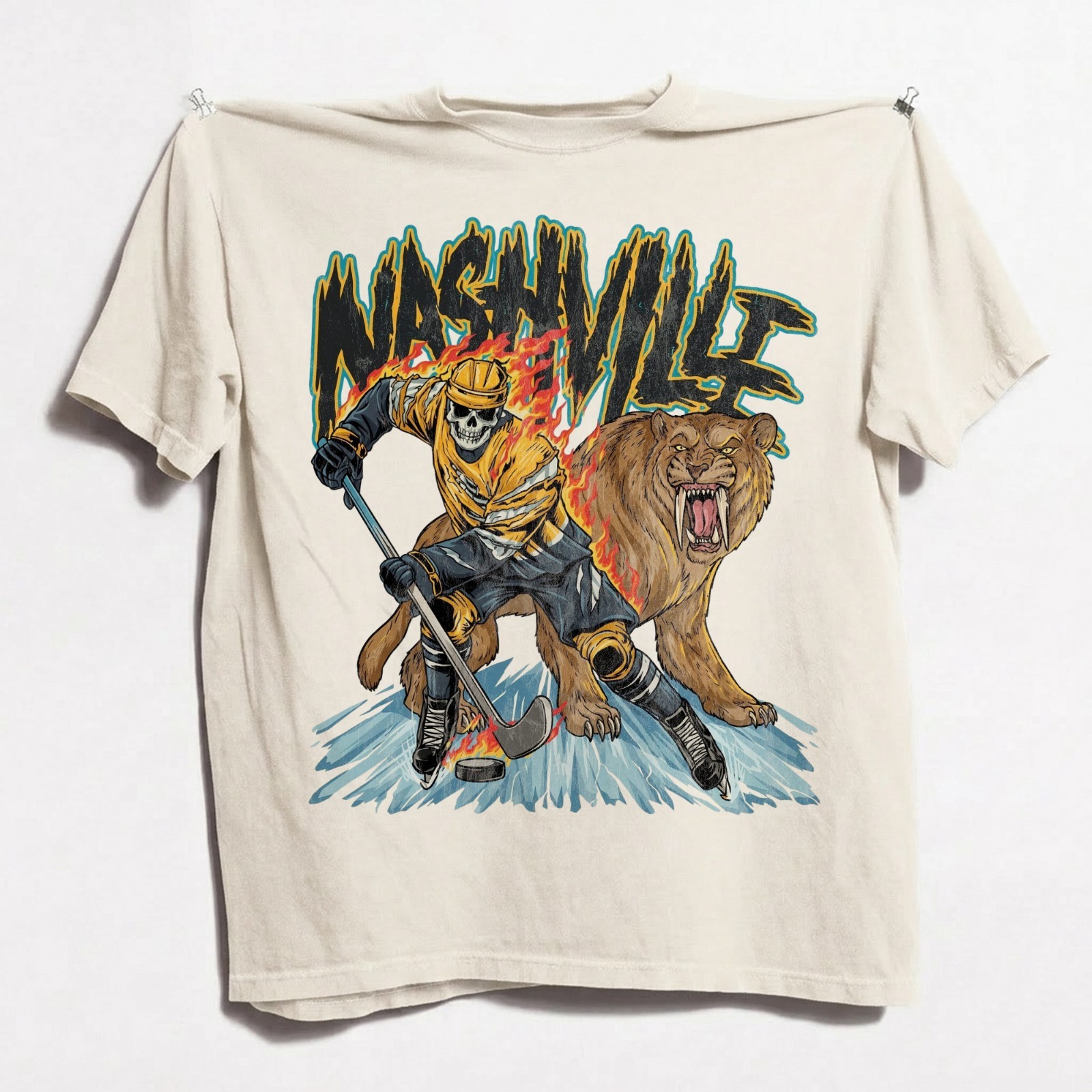 Nashville Predators Ice Hockey Skeleton Vintage Comfort Color T-shirt