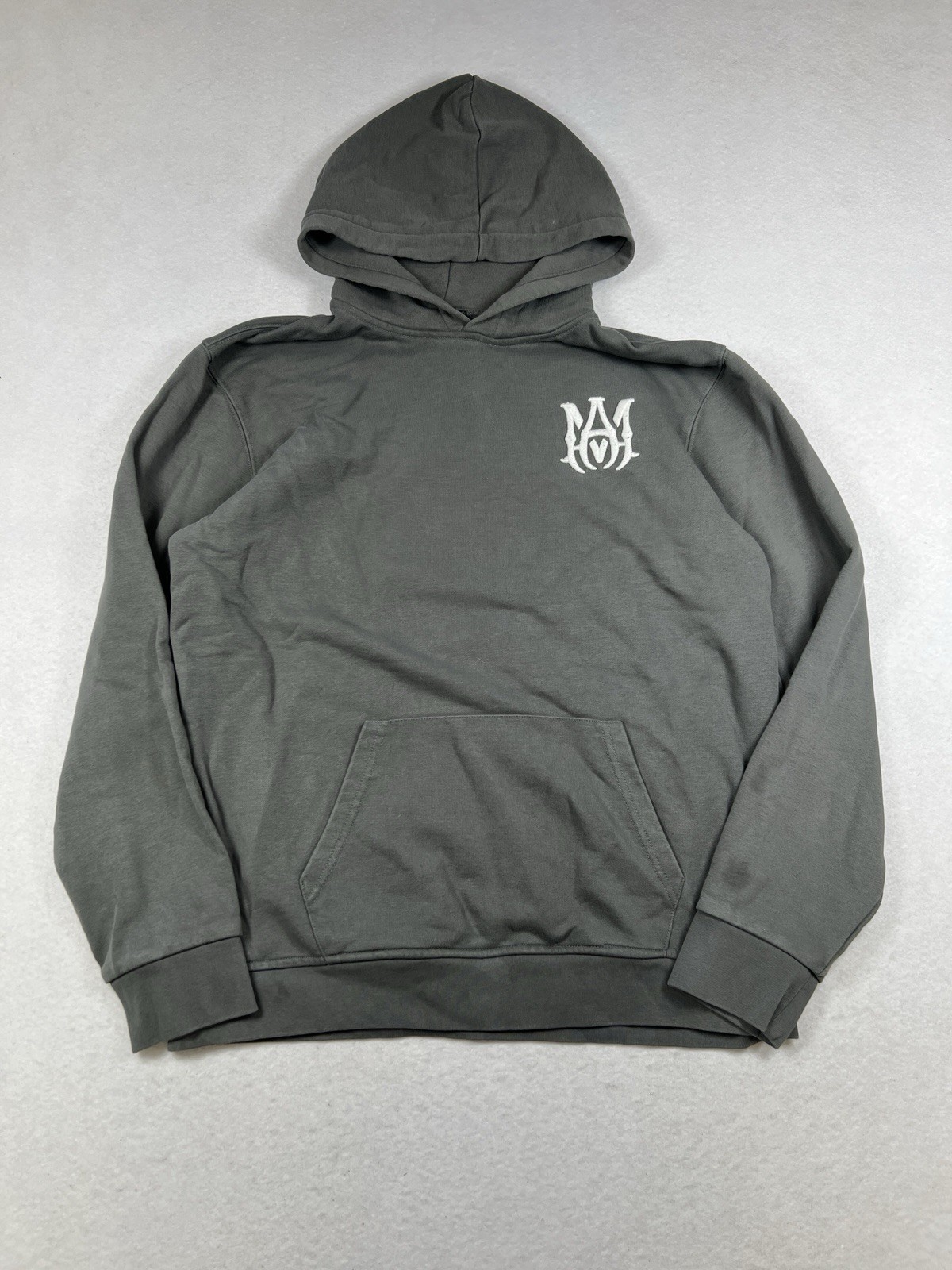 Amiri MA Hoodie Men’s Size Classic Logo Pullover Sweatshirt Gray XXL