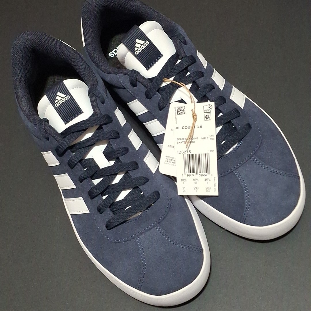 Adidas ID6275 Men’s Size 11 VL Court 3.0 Sneaker, Legend Ink/Cloud White