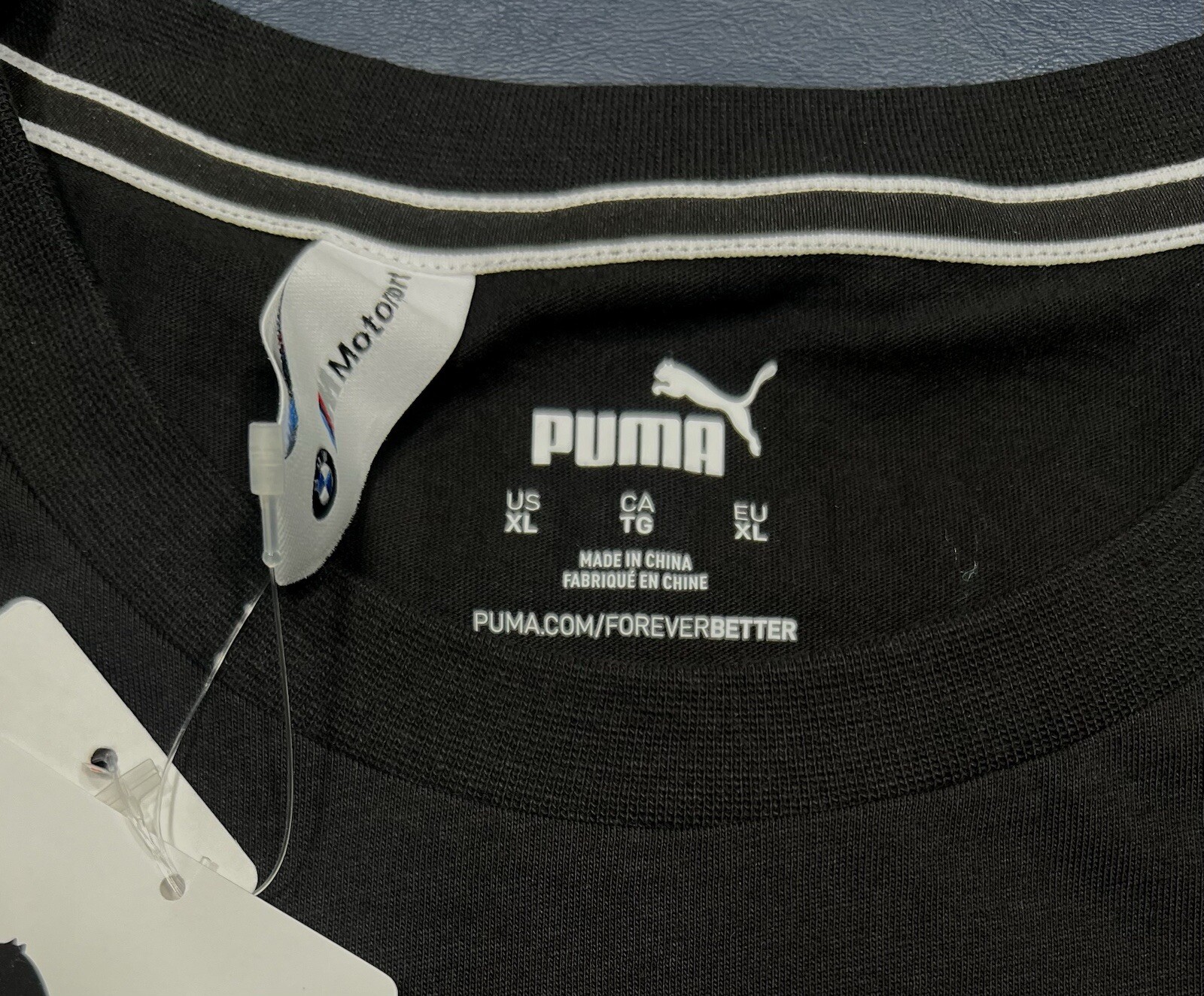 PUMA BMW MOTORSPORT MMS ESSENTIAL VERTICAL & BACK LOGO SHIRT MEN’S SIZE XL, NWT!