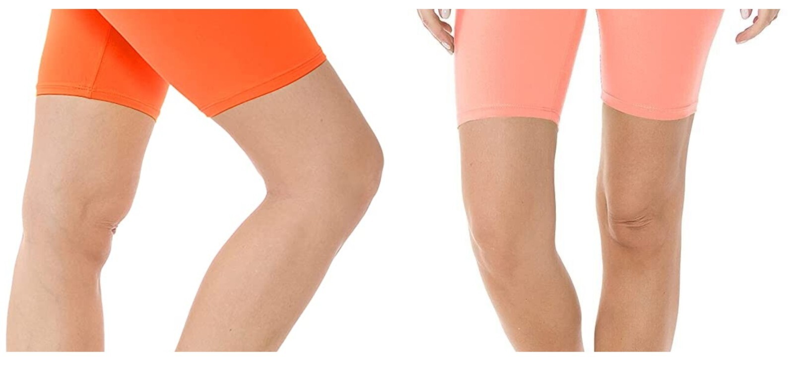 2 Leggings Depot Buttery Soft Biker Shorts – Plus Size 2X Orange & Coral