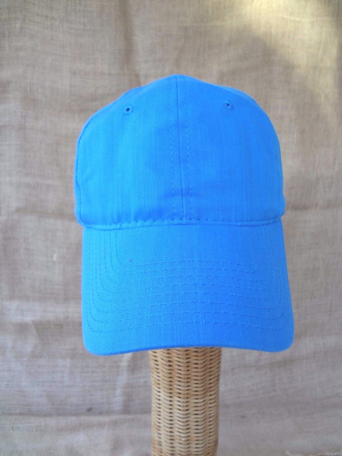 SKY BLUE Washed Cotton Polo Style Ball Cap Hat~One Size~Curved Bill~NEW