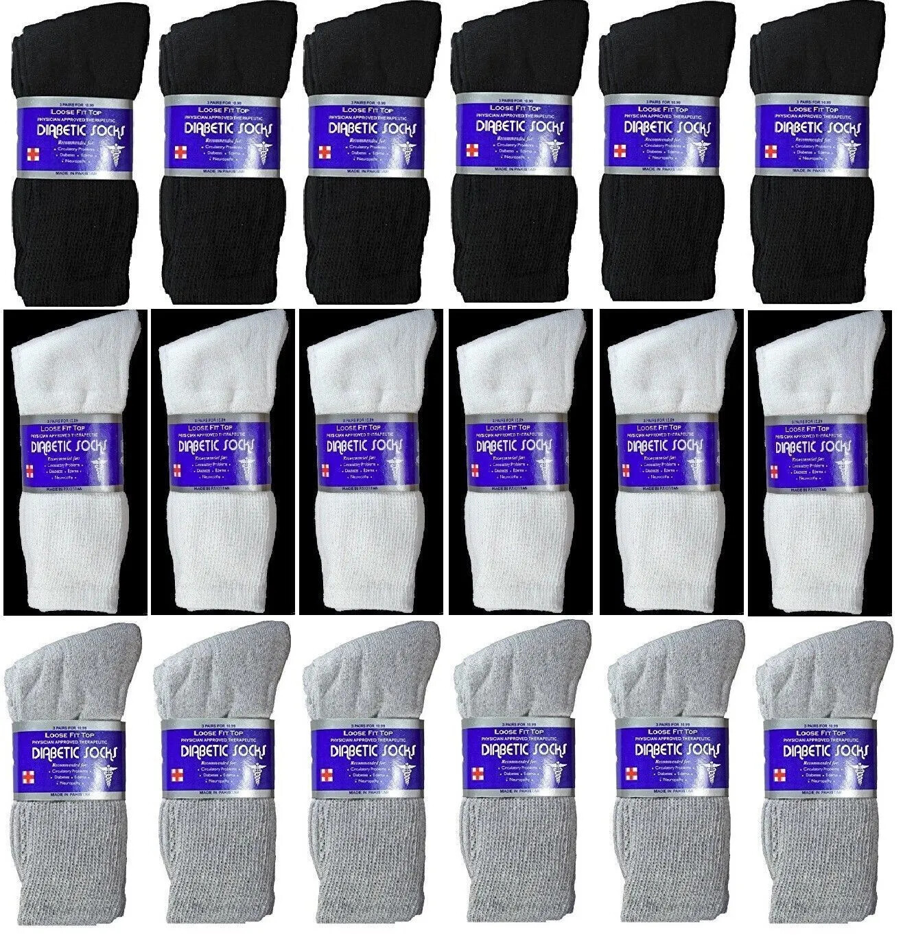 5~20 Dozens Wholesale Lots Men Women Diabetic Crew Socks Size 9-11 10-13 13-15