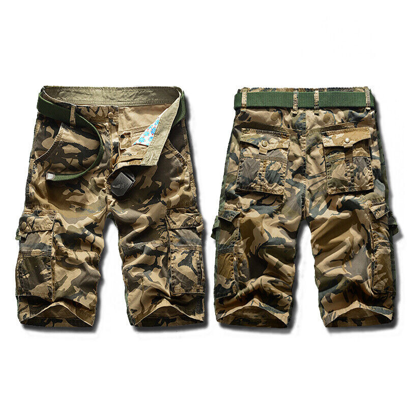 Mens Army Camouflage Shorts Cargo Shorts Half Pants Summer Casual Shorts