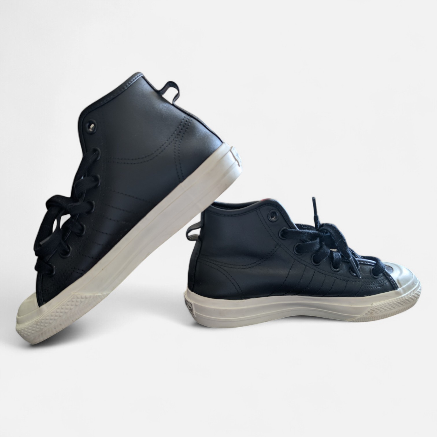 ADIDAS Nizza Hi RF Black White Leather Size 4