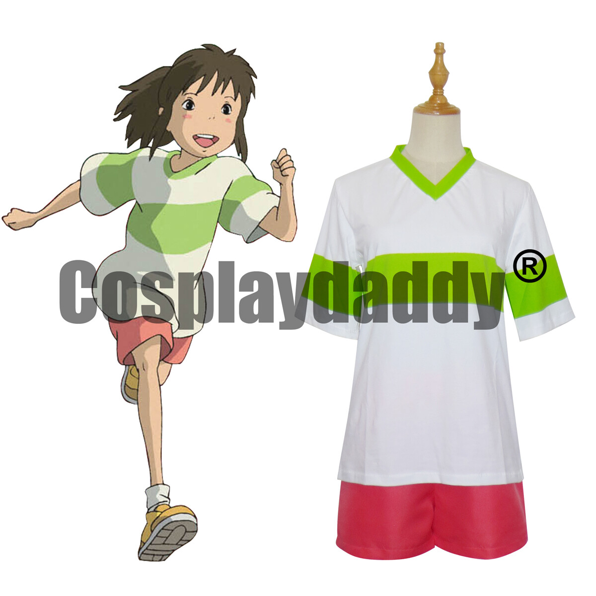 IN STOCK Spirited Away Sen Chihiro Ogino Cosplay Casual Outfit Anime Costume