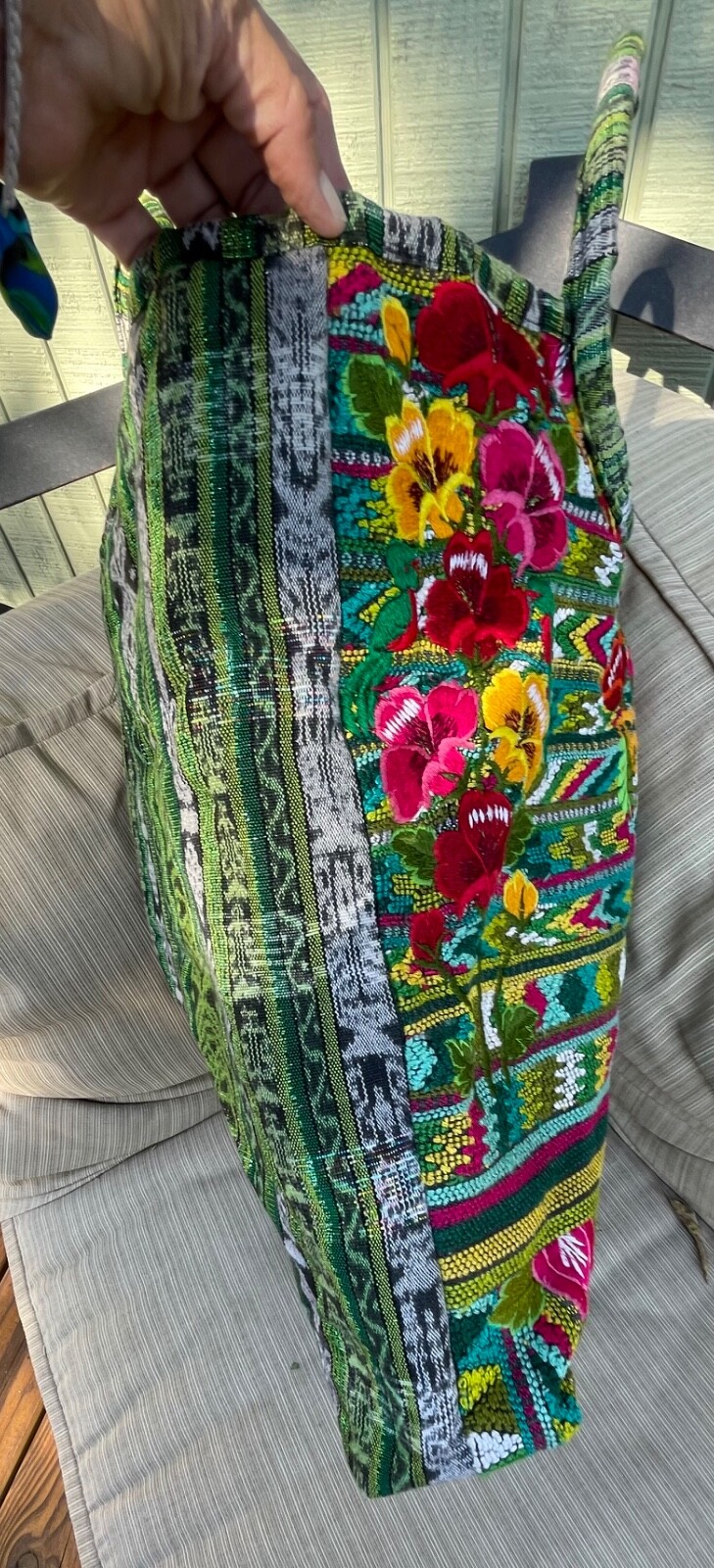 New Chiapas Indigenous Design Embroidered Shopper Market Tote Bag Oversized