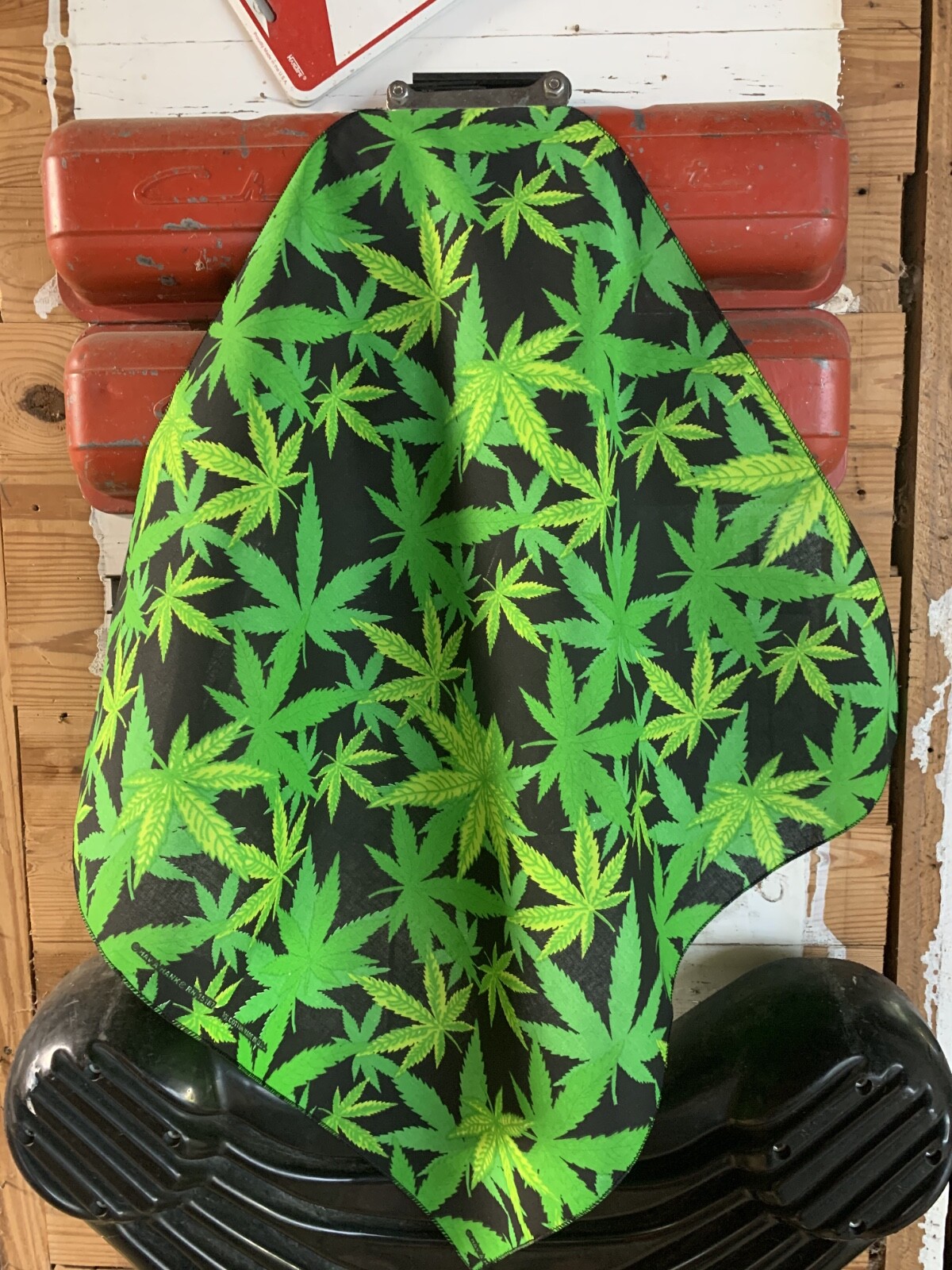 Cannabis Leaf Approximately 22x22in Bandanna Made in USA 100% Cotton(I know)
