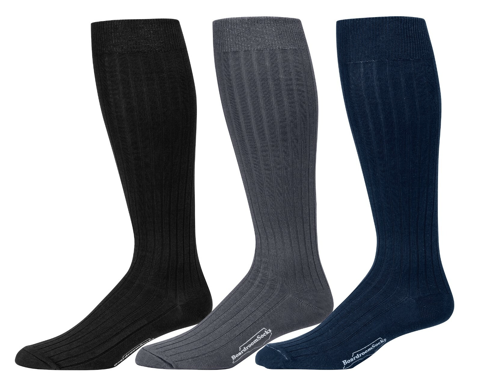 Boardroom Socks Men’s Over the Calf Knee High Cotton Dress Socks Business Formal