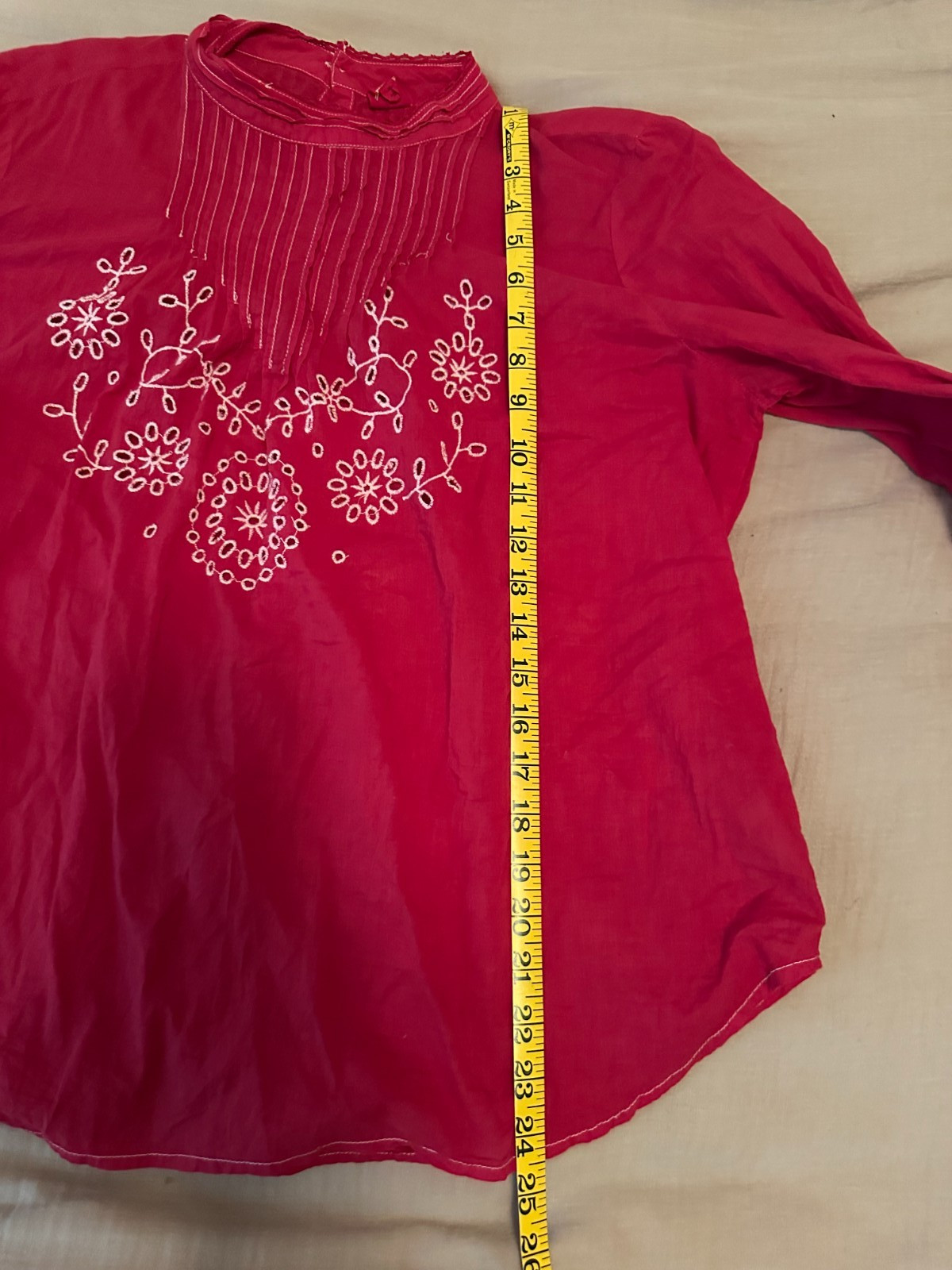 Womens Gap Red Eyelet Cotton Summer Blouse – Size M