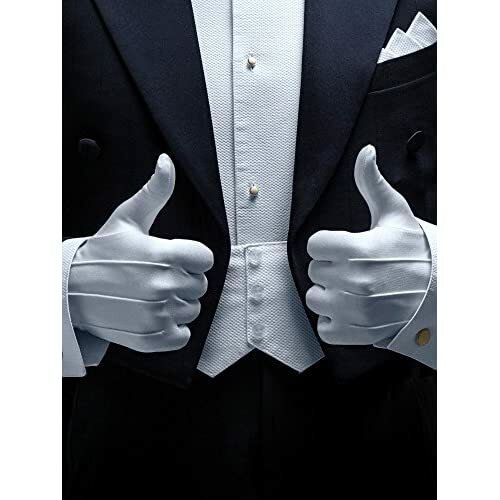 1 Pr Premium White Cotton Parade Tuxedo Honor Guard Formal Gloves – MENS LARGE