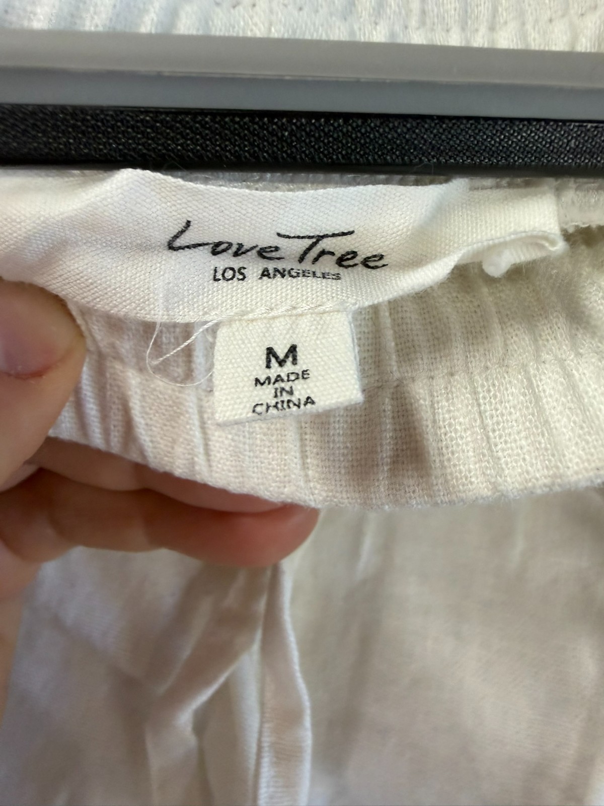 Love Tree Los Angeles White Pants Womens Size Medium Linen Blend