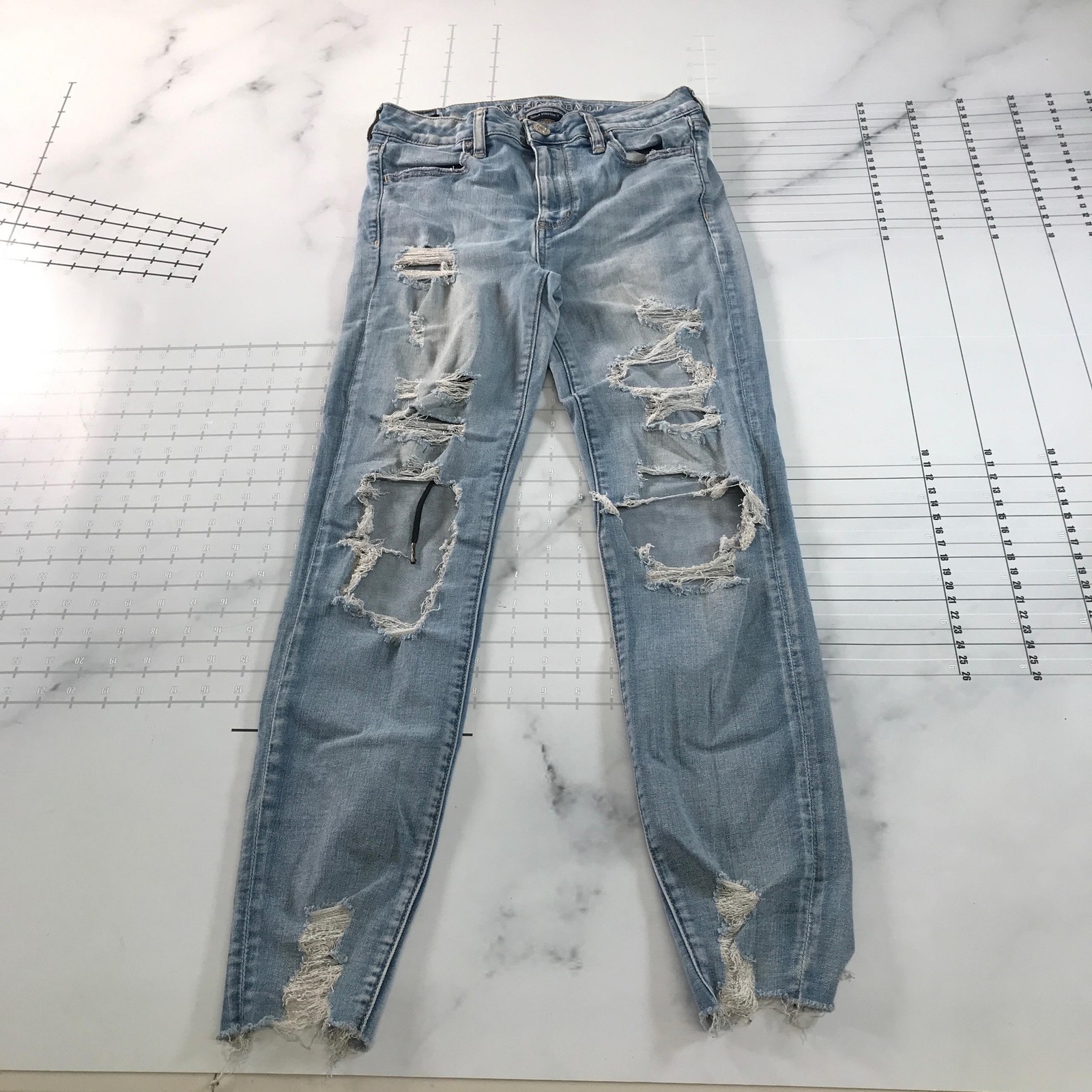 American Eagle Outfitters Jeans Womens 6 26×26 Skinny Distress Super Stretch S