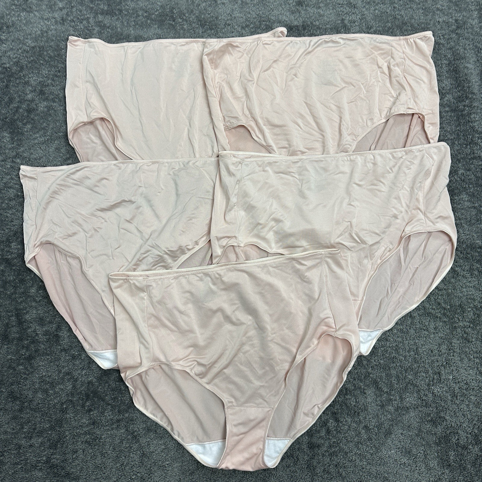 NWOT 5 Pair Hanes Cool Comfort Microfiber Tab Free Briefs Size 8 XL Pink Beige