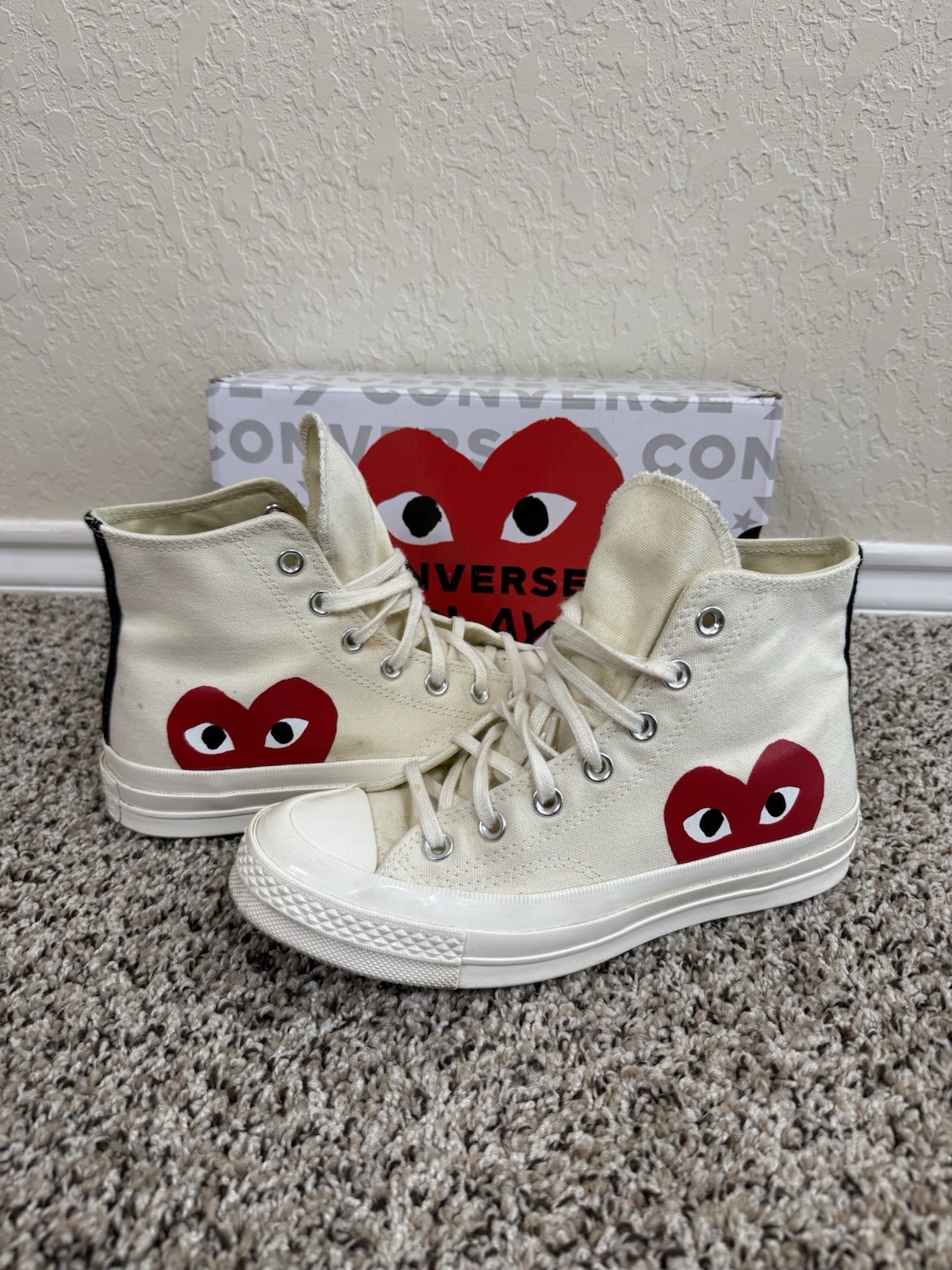 Comme des Garcons PLAY x Converse Chuck Taylor High Top 70 Cream Unisex M5/W7