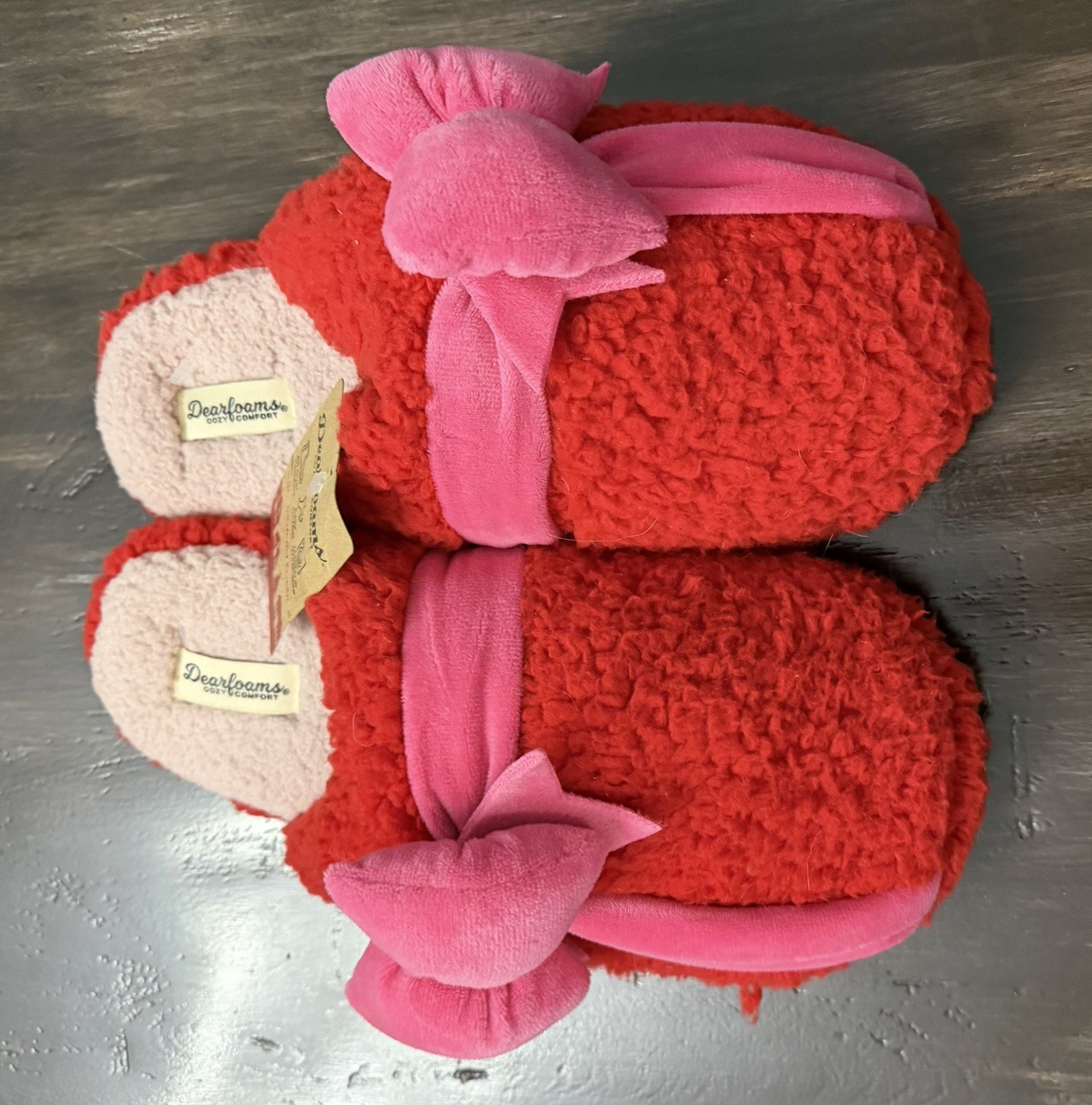 Dearfoams WD Present Slip Memory Foam Machine Washable Bow Slippers W 11-12