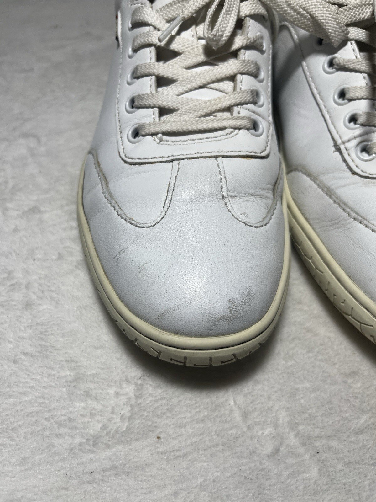 Piloti Shift Driving Sneakers Low Top White Leather Men’s Size 8