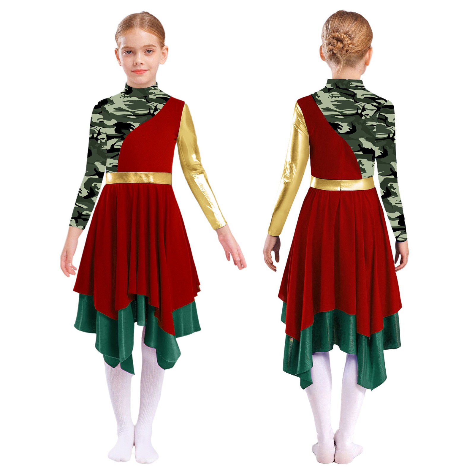 Girls Irregular Praise Liturgical Worship Costumes Tunic Praisewear Church Robe