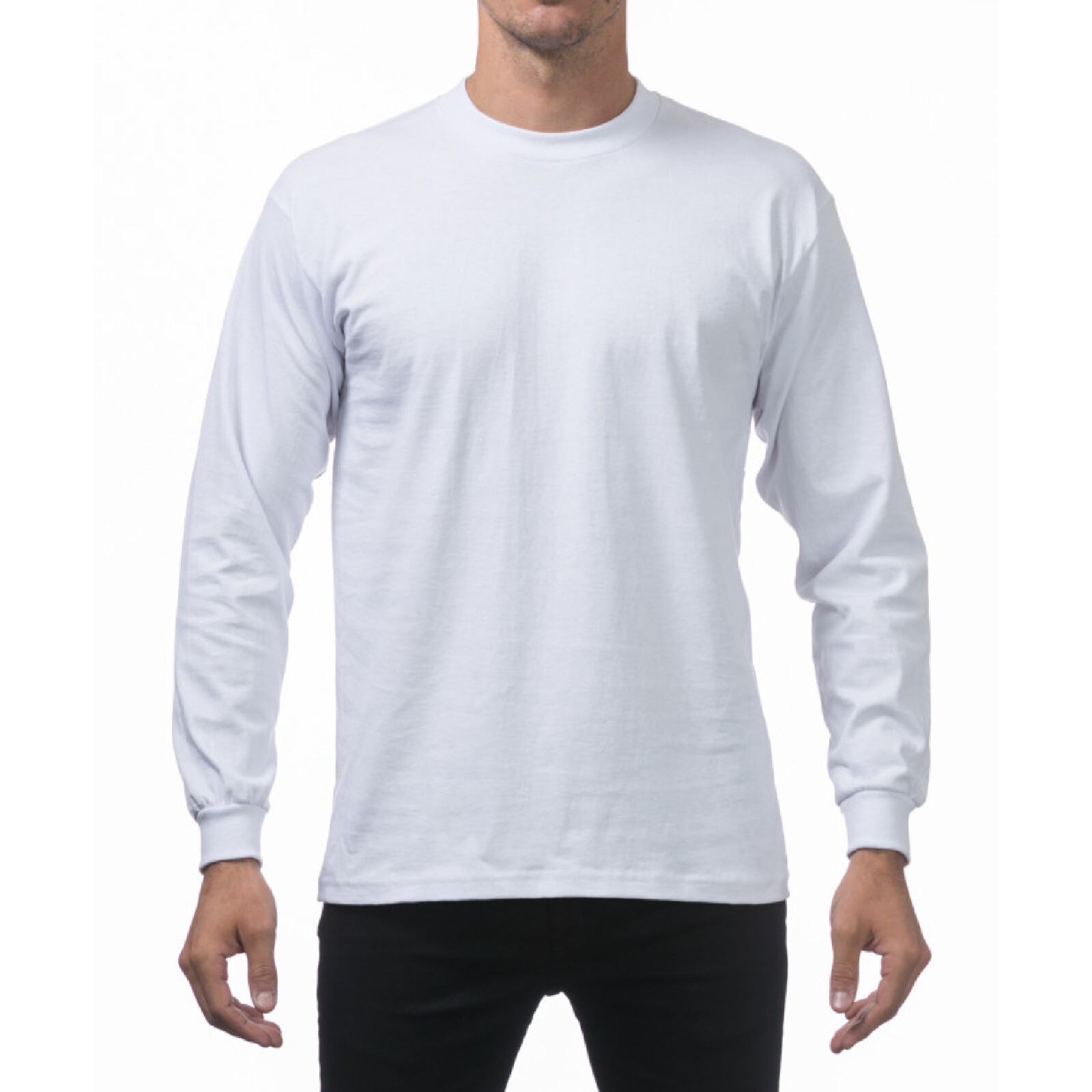 3 PACK PROCLUB MENS HEAVYWEIGHT LONG SLEEVE T SHIRTS PRO CLUB CASUAL COTTON TEE