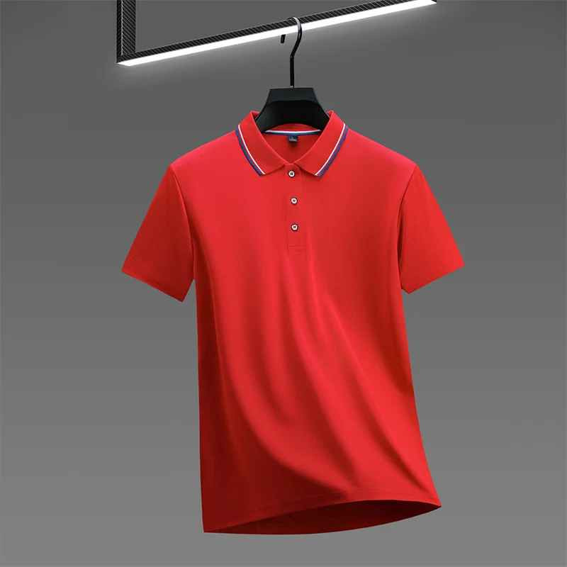 Men’s Solid Polo Shirt Breathable Summer Beach Business Casual Tee Tshirt Gift