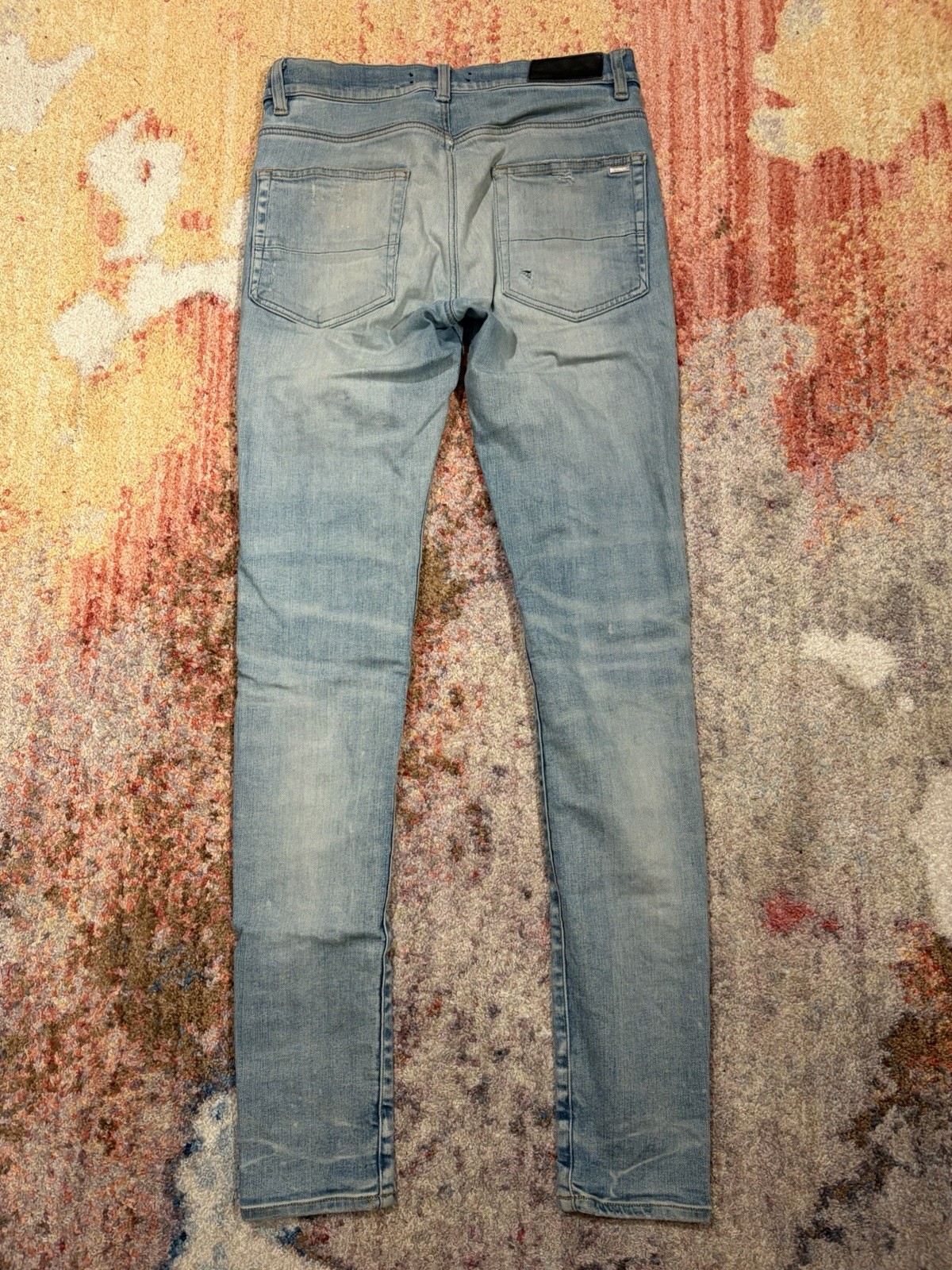 AMIRI MX1 Orange Patch Faded Denim