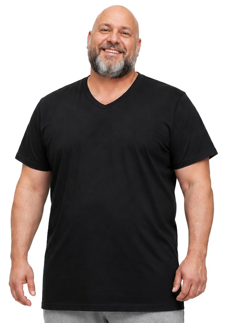men’s underwear PLUS SIZES knit V-neck t-shirt 100% cotton from 2XL to 10XL