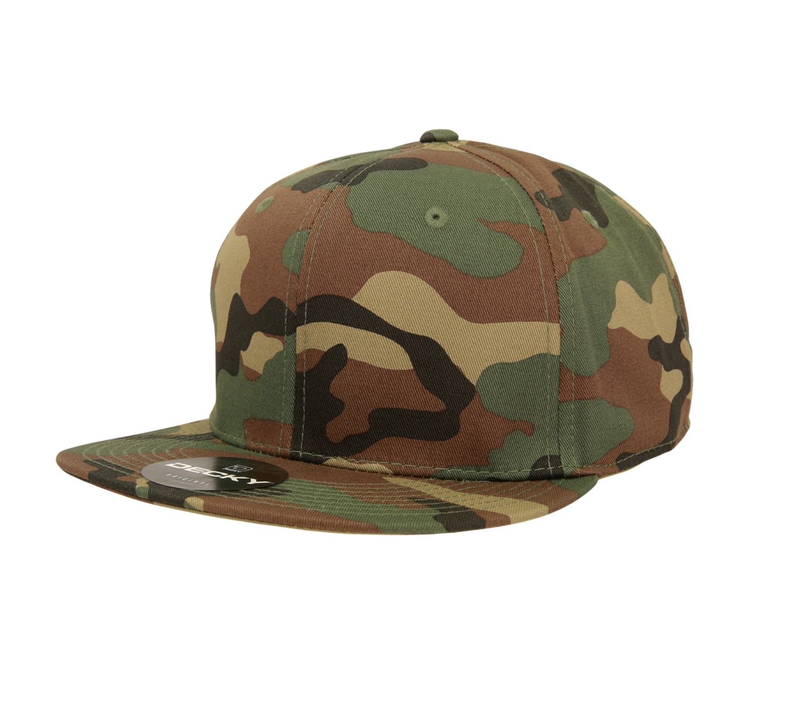 Woodland Forest Camo Fitted Flat Bill Camouflage Baseball Ball Cap Hat – 9 SIZES