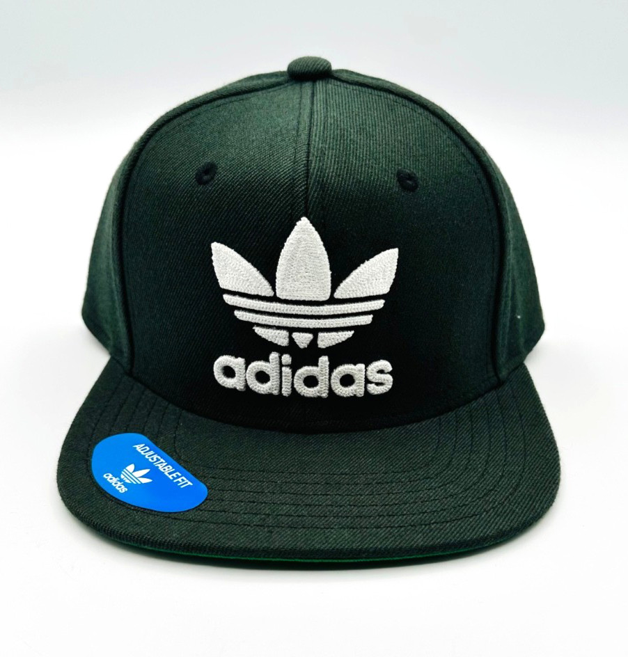 Adidas Originals Trefoil Chain Snapback Hat Black White Logo OSFA NWT