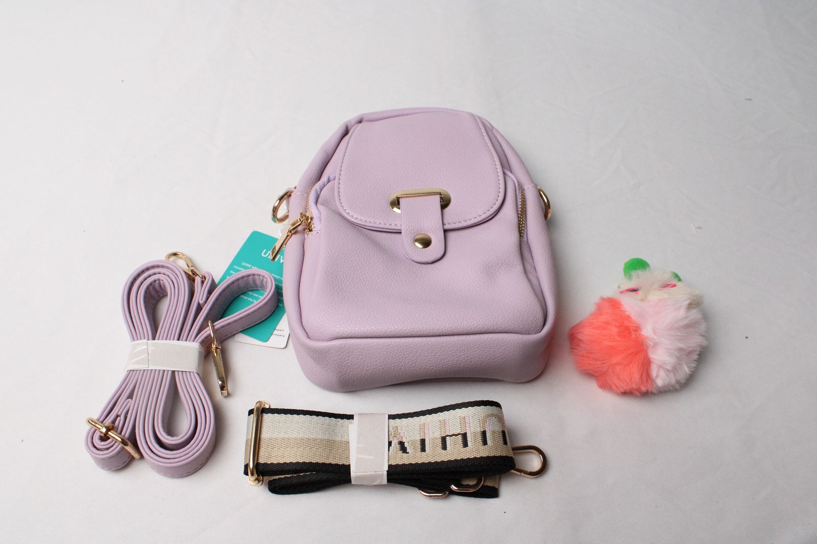 UHIW Women’s Small Multi Zip Closure Crossbody Bag CA4 Purple One Size NWT
