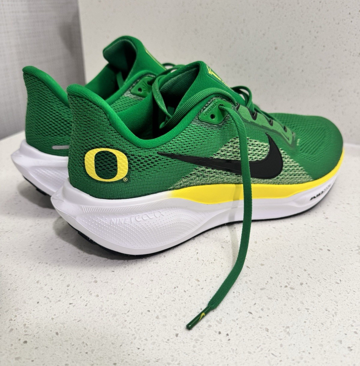 Nike Air Zoom Pegasus 41 Oregon Ducks Low Top Running Sneaker Green Yellow PE
