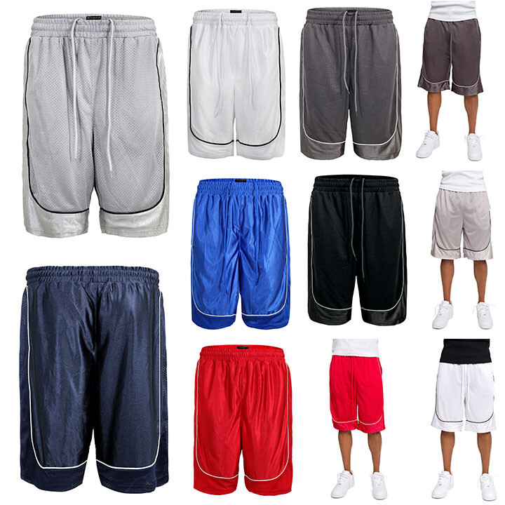 Victorious Men’s Workout Athletic Gym Jersey Dazzle Mesh Basketball Shorts S~5XL