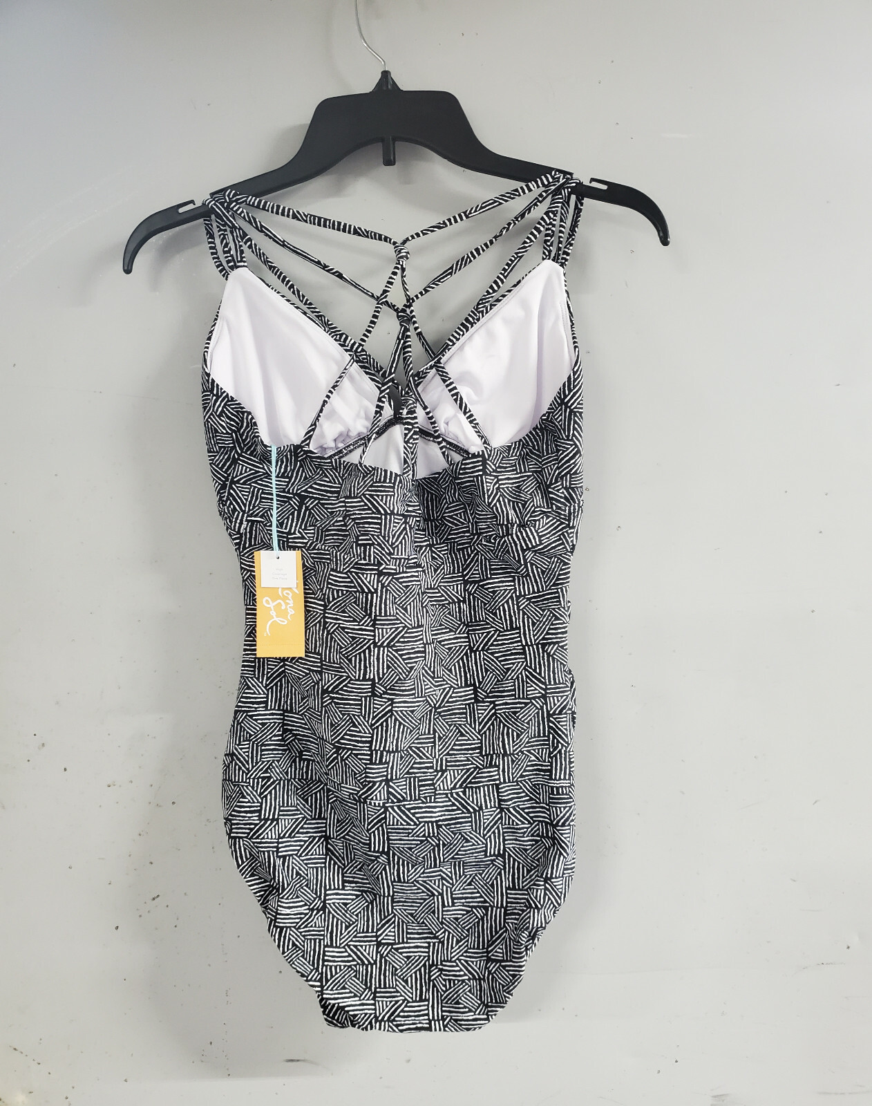 Kona Sol Women’s 1 pc Black/White Geo Print, Size XS, Medium, NWT, SHIPS FREE