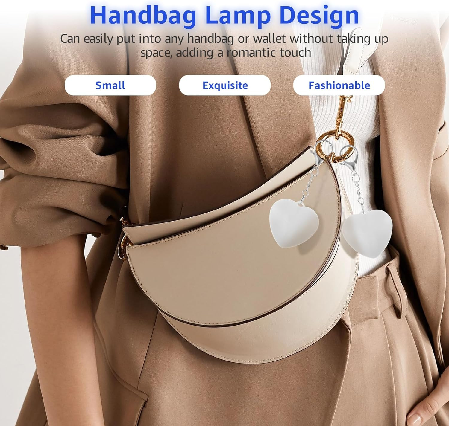 4Pcs Purse Glow Heart Light – Automatic Sensor Purses Lamp, Portable Touch Activ