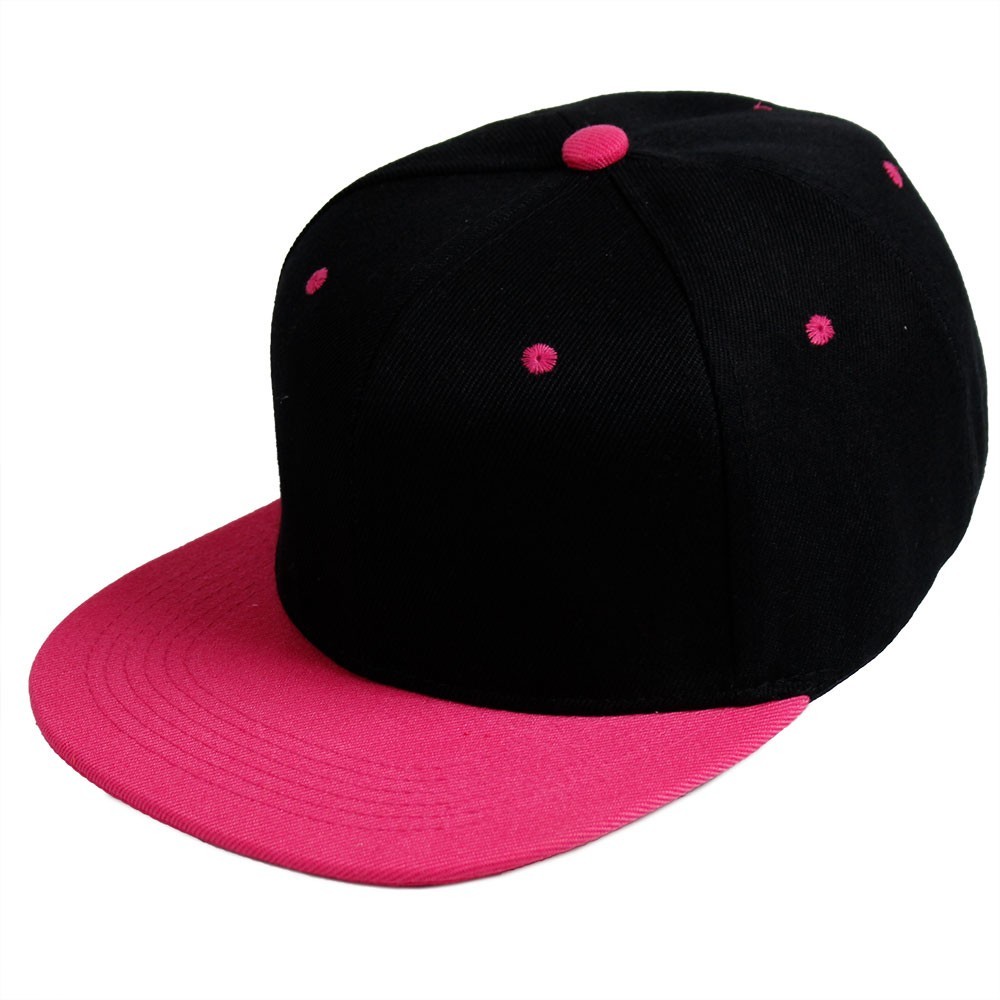 Snapback Baseball Cap Flat Bill Adjustable Blank Plain Solid Structured Hat