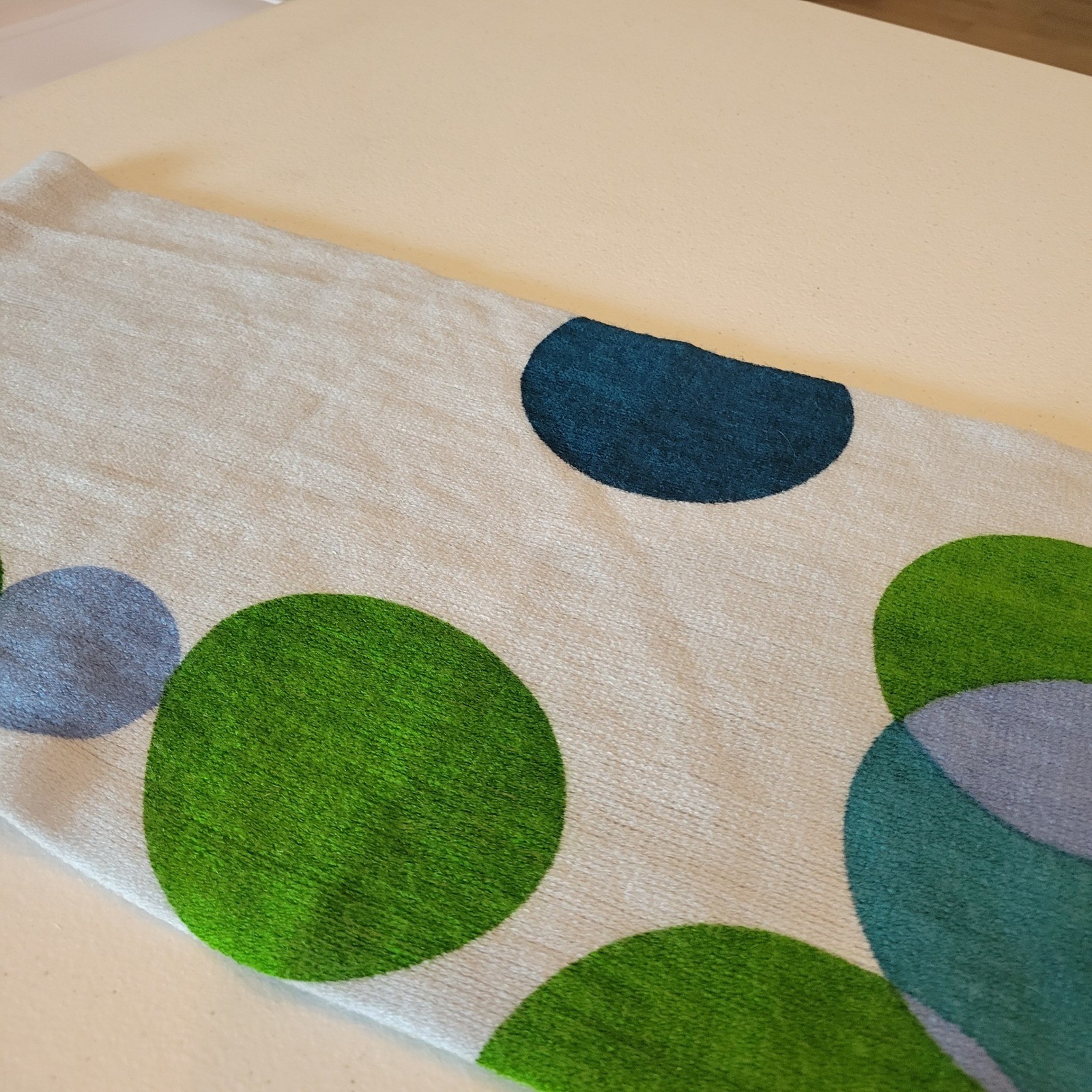 Frank Lloyd Wright Scarf Imperial Circles Blue Green Geometric Fringe Knit NEW