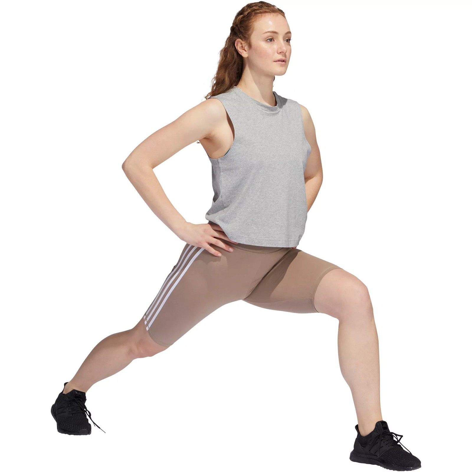 adidas Women’s Sportswear Essentials 3-Stripes Bike Shorts, Chalky Brown